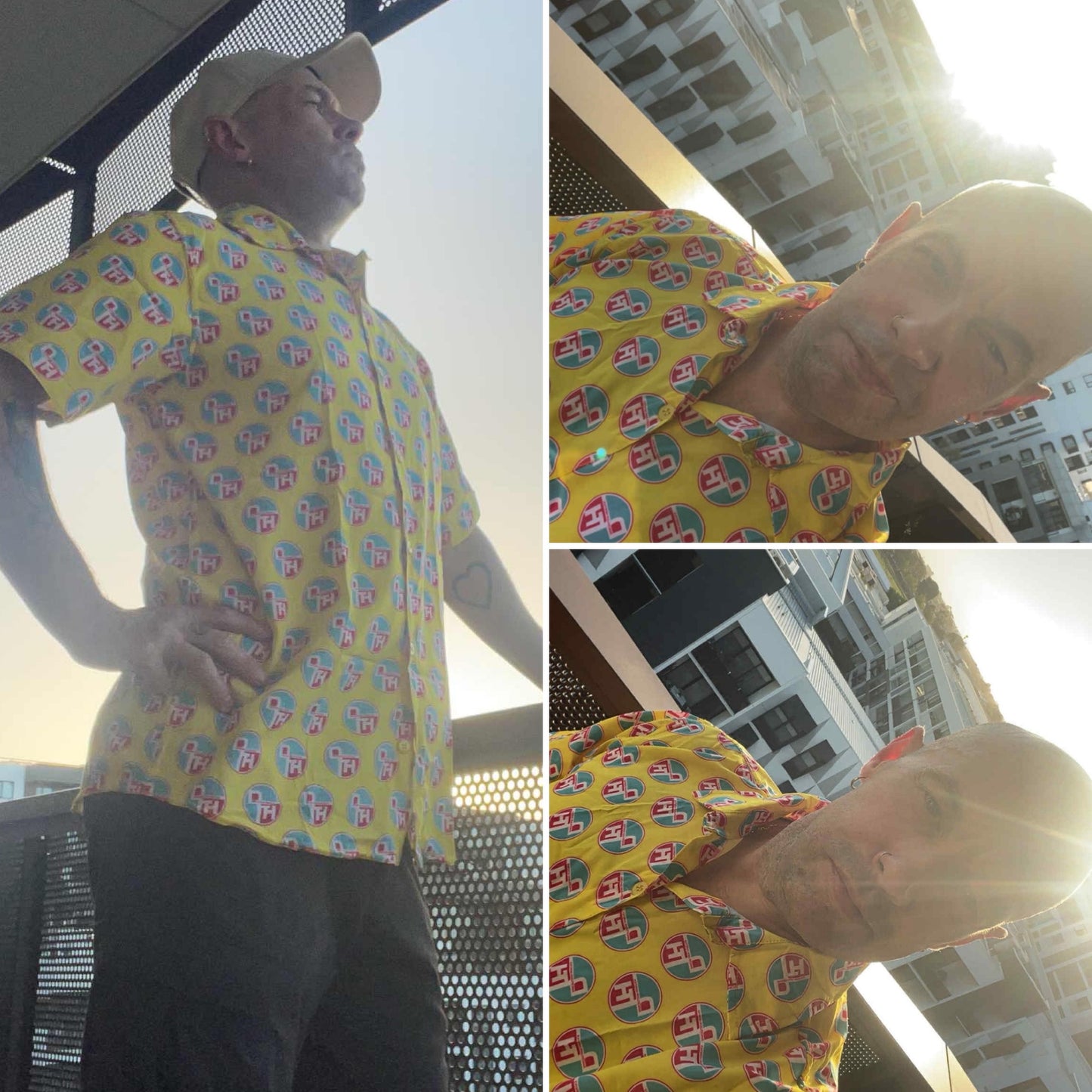 Dance Floor Heretics All-Logos Yellow Button Up