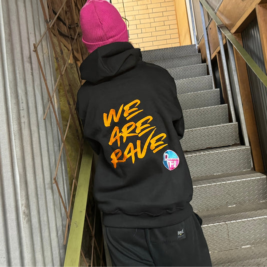 Dance Floor Heretics We Are Rave Hoodie Black/Orange LIMITED EDITION