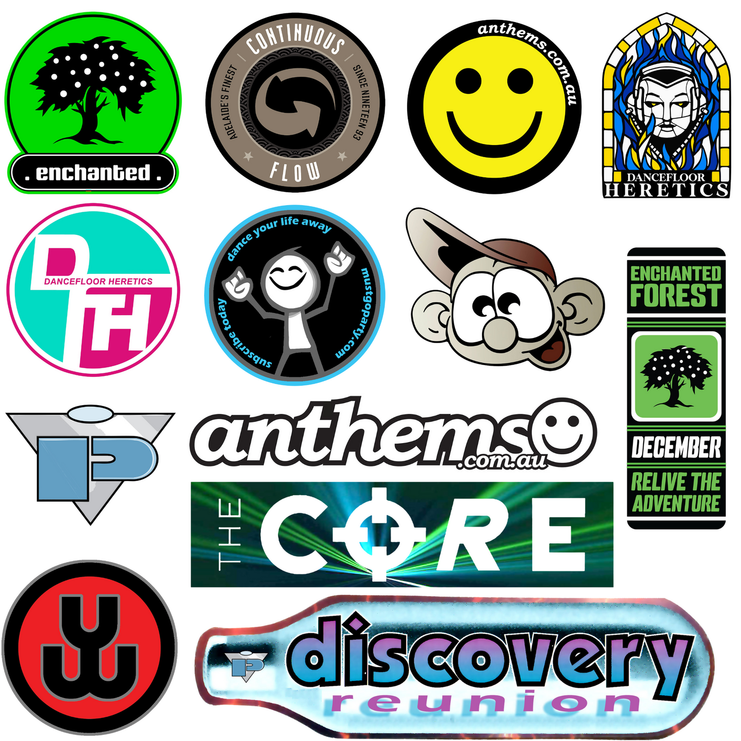 Classic Adelaide Club & Rave Sticker Pack of 5