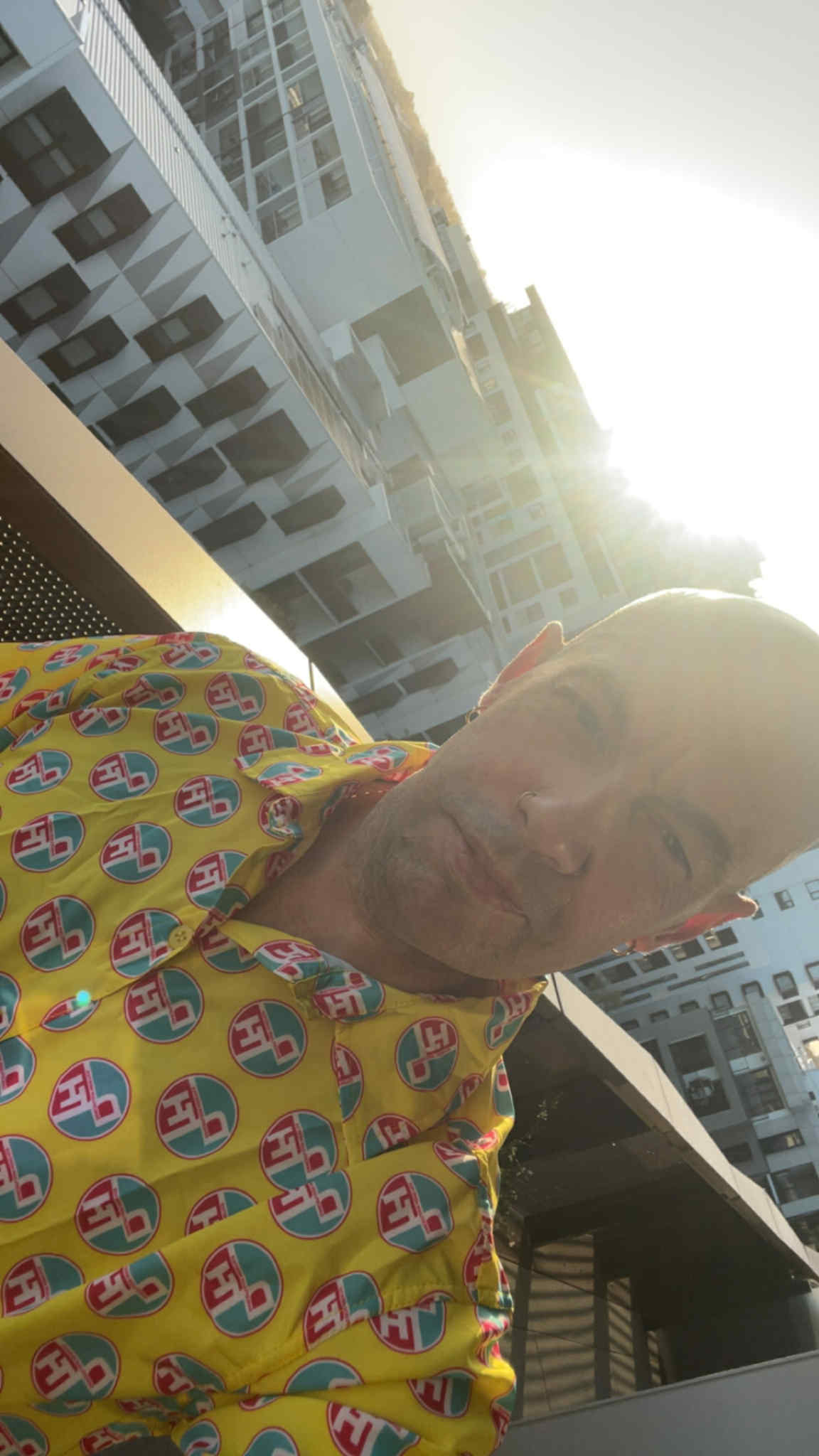 Dance Floor Heretics All-Logos Yellow Button Up